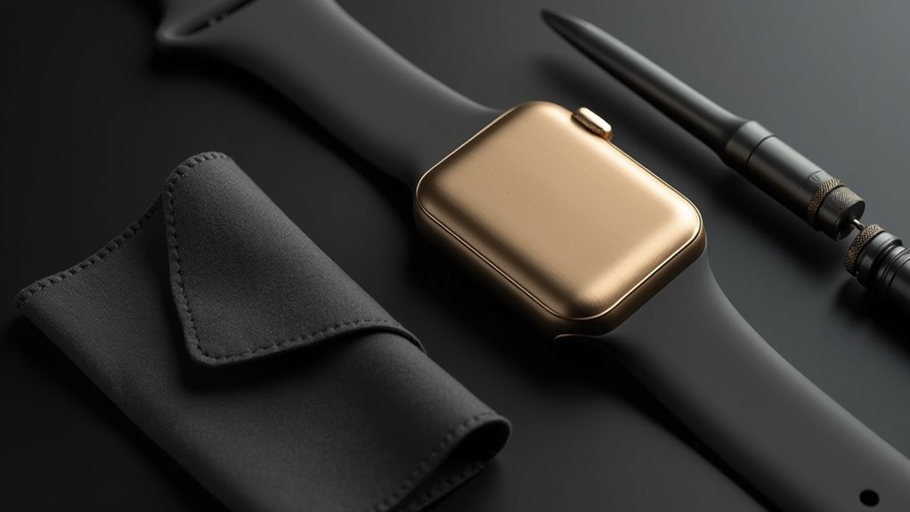 złote materiały do usuwania zarysowań z Apple Watch
