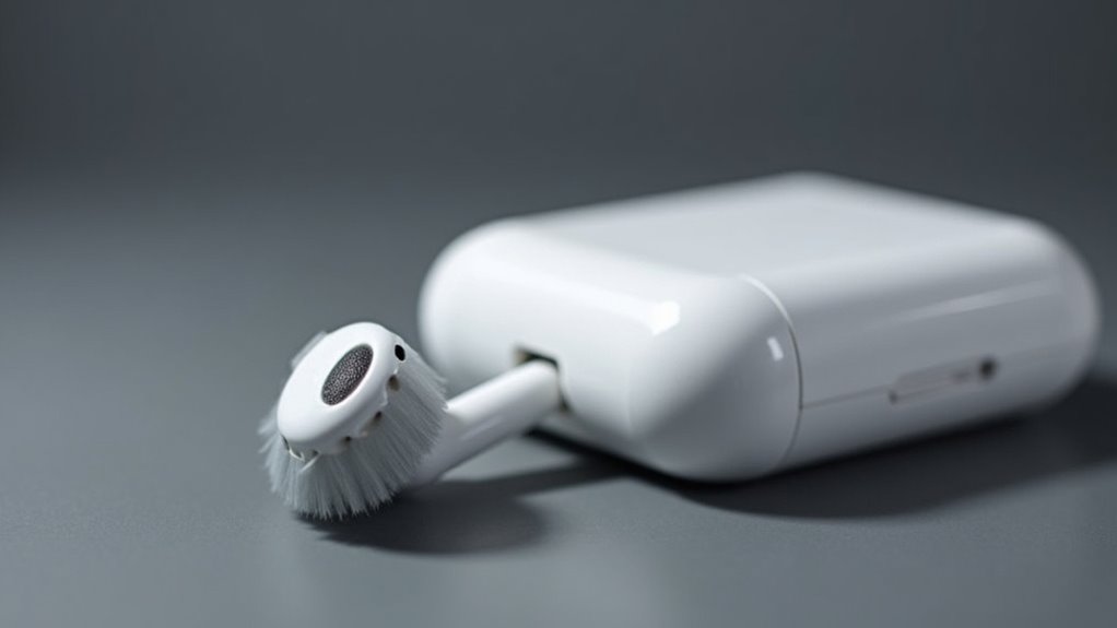 delikatne czyszczenie portów etui AirPods szczoteczką