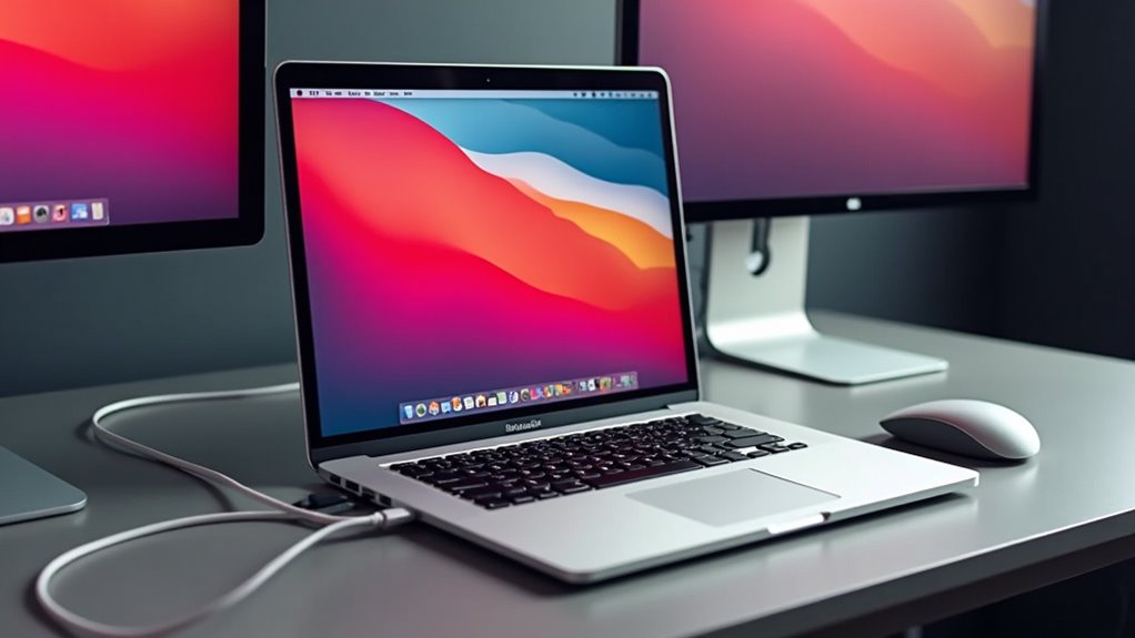 dwa zewnętrzne monitory zwiększają produktywność