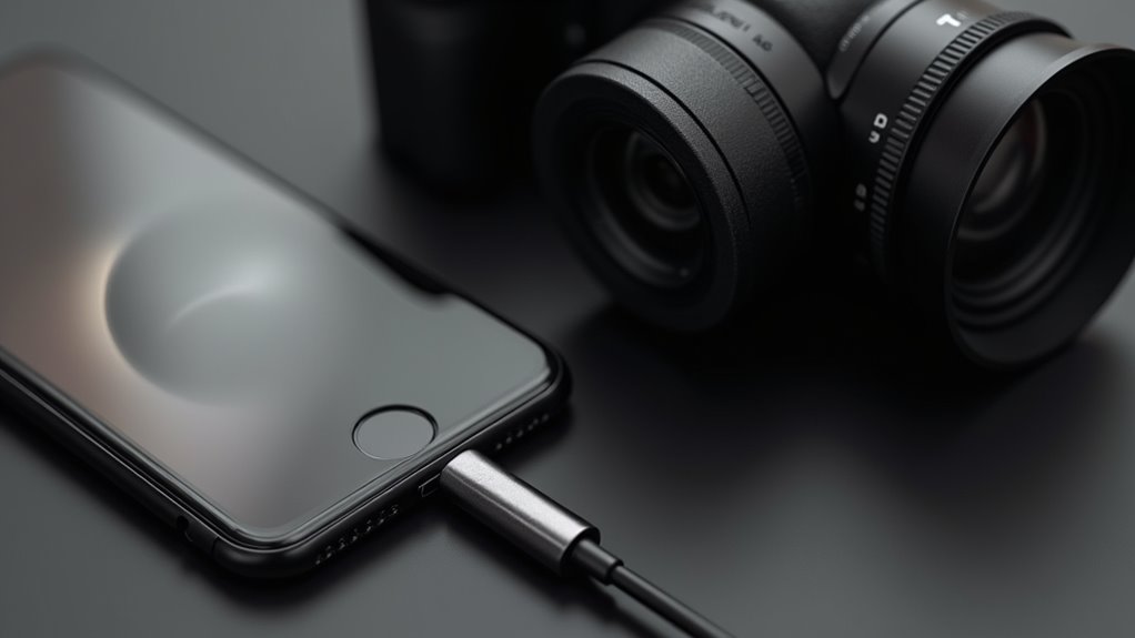 połączony iPhone do kamery przez USB